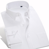 雪尚飞夏季男士长袖衬衫商务休闲职业正装白衬衣修身纯色工装寸衫