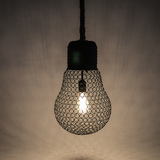 北欧创意个性铁艺吊灯吧台卧室客厅咖啡厅餐厅灯复古灯泡网状吊灯