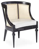欧式古典黑色藤椅客厅休闲椅真皮沙发椅电脑椅餐椅酒店接待洽谈椅