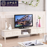 盖伊 韩式田园电视柜茶几组合套装 2.2米电视柜客厅实木欧式矮柜