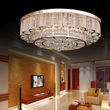 现代中式圆形水晶灯 金色客厅吸顶灯 S金卧室吸顶水晶灯 餐厅灯具