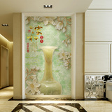 欧素 3d简约家和富贵中式花瓶墙纸客厅卧室走廊过道玄关墙纸