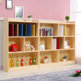 豪盛家具2016儿童实木松木书架自由组合杉木书橱储物柜单个书柜