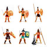 古罗马角斗士手办人偶模型 DIY中世纪古代兵人战士带武器6款1套
