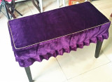 钢琴凳罩/电钢琴凳罩/双人凳罩/金色装饰条折边凳套/可订做/紫色