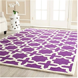 简约紫色格子地毯现代客厅茶几沙发卧室床边手工腈纶地毯满铺定制