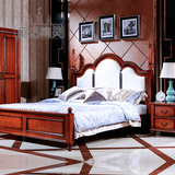 实木床1.5 1.8米美式乡村双人床欧式大床气动高箱床全实木床家具