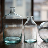【掬涵】大花瓶花器手工吹制拉制艺术玻璃瓶气泡玻璃花瓶美式欧式