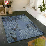 博奕地毯手工羊毛混纺加丝地毯现代欧式复古地毯客厅茶几地毯定制