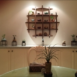 现代中式实木博古架多宝阁茶壶茶具家具挂墙展示古董收纳装饰架子