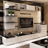 现代简约电视柜茶几组合时尚简约客厅家具套装钢化玻璃烤漆电视柜
