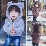冬季童装儿童毛绒棉袄1-2-3-4-5岁宝宝保暖上衣男童加厚外套棉服