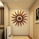 木雕太阳创意墙饰立体墙壁挂件欧式客厅壁饰电视背景墙面装饰挂饰