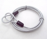5MM_粗透明包胶钢丝绳_万能锁锁链 安全保护绳 固定绳总长1.5米