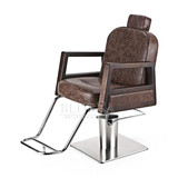 新款发廊实木美发椅 复古美发椅 剪发椅子 液压椅 可放倒 舒适椅