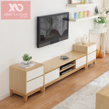 北欧 电视柜水曲柳实木皮现代小户型客厅电视柜韩式创意日式简约