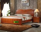 成都实木床1.5米橡木床1.8米双人床婚床现代中式床橡胶木床高箱床