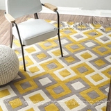 简约欧式现代宜家黄色地毯茶几沙发卧室床边手工腈纶地毯满铺定制