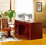 现代中式红橡木家具全实木书桌写字台带抽屉电脑桌电脑台特价正品