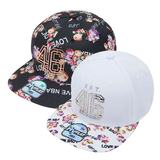 韩国代购-正品NBA金属标46花卉帽 棒球帽 平檐帽潮帽调节款男女帽