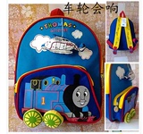 外贸韩版纯棉帆布托马斯儿童书包小火车卡通包幼儿园双肩背包