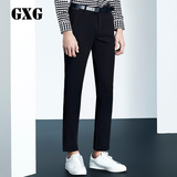 GXG男士休闲裤春季 男装长裤黑色修身弹性商务裤子 特价53202023