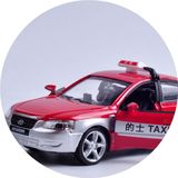 北京现代出租车汽车模型 声光版合金仿真回力车玩具 彩珀 1：32