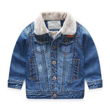 儿童加绒加厚牛仔夹克 2015冬装韩新款男童童装儿童外套wt-5722