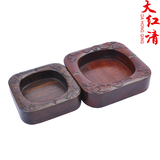 大红清红木工艺品黑檀木质烟灰缸摆件中式实木雕刻龙烟缸创意大号