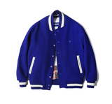 韩国代购正品 LIFUL 2015秋冬男女新款 羊毛 外套 夹克 棒球衫 蓝