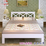 儿童白色实木床1.1.2.1.5 1.8 米单人床双人床男女孩床储物床定做