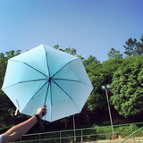 包邮韩国ulzzang创意折叠渐变百搭糖果色雨伞可爱清新三折晴雨伞