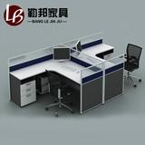 苏州办公家具四人位职员办公桌 简约屏风办公 4人组合员工电脑桌