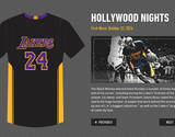 正品 NBA湖人队黑色篮球服 科比球衣24号短袖套装 好莱坞之夜黑紫