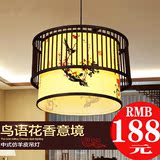 现代中式羊皮吊灯客厅卧室书房餐厅吊灯酒店茶楼圆形古典铁艺灯笼