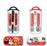日本进口Skater 斯凯达 宝宝/儿童餐具套装外出便携带盒筷子叉勺