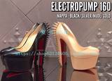 香港代购 Christian Louboutin ELECTROPUMP 16cm铆钉真皮红底鞋