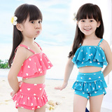 女童泳衣分体夏装中大童游泳衣服可爱女孩韩国比基尼小孩泳裤新款