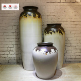 简约新款大中小号现代风格高温花釉陶陶罐组合大花瓶景观装饰陶缸