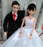 芭比娃娃婚纱 白雪公主王子情侣 女孩玩具生日礼物新娘婚庆摆件