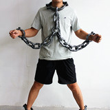 林芳460g万圣节表演道具塑料囚犯铁链脚镣手镣铁链手铐手链