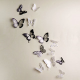 墙贴贴纸客厅3D立体创意家居装饰随意贴风景壁画三D黑白彩色蝴蝶