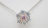 日本高级珠宝PT900/18K玫瑰金钻石项链 粉钻（FANCY PINK）7.5分