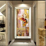 尚品油画玄关装饰画 竖版过道走廊有框画 立体画壁画 芭蕾舞者