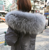冬装新款女装奢华大毛领加厚内胆保暖中长款工装羽绒外套大衣