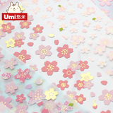 UMI创意文具卡通手机贴纸装饰立体手帐透明小贴纸韩国樱花diy贴纸