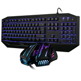 富勒MK2键鼠套装 有线游戏游戏键盘鼠标套装 LOL 三色背光网咖
