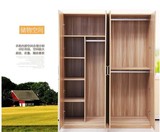 简易现代实木衣柜衣橱组合三门四门储物柜子带门阳台柜定做推拉门