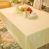 酒店桌布茶几布台布布艺长方形餐桌桌布桌布布艺米白色提花面料