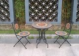 包邮！折叠马赛克休闲桌椅组合.户外阳台庭院咖啡厅西餐厅首选。